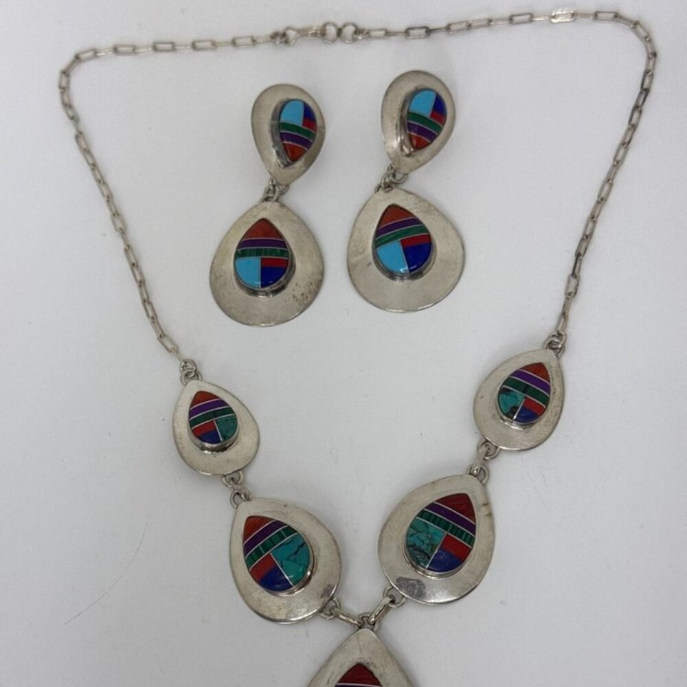 Collection of Vintage Paula Armstrong Navajo sterling silver jewellery